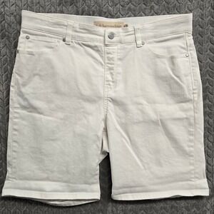 Soft Surroundings Women's White Ultimate Denim Pull On‎ Shorts PL Petite Large